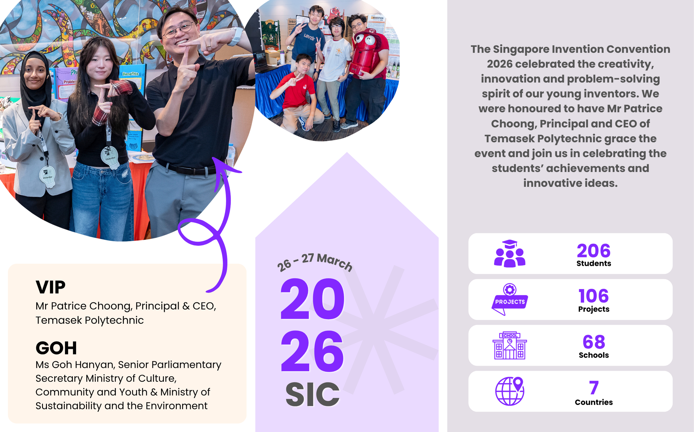 Group photos from the Singapore Invention Convention 2026